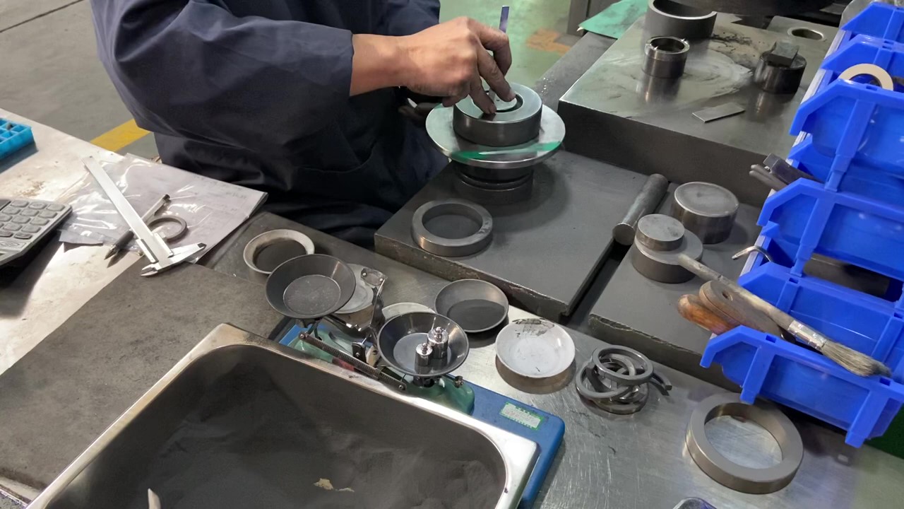 Tungsten carbide blank seal ring pressing